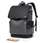 PU Leather Waterproof Men’s Laptop Business Urban Backpack USB Charging