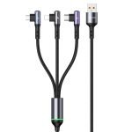 USAMS US-SJ561 U80 3IN1 Right-angle 66W Fast Charging & Data Cable