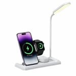USAMS US-CD195 15W 4 IN 1 Wireless Charging Holder With Table Lamp