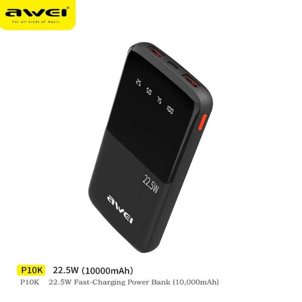 Awei 10000mAh P10K 3 in 1Portable Power Bank