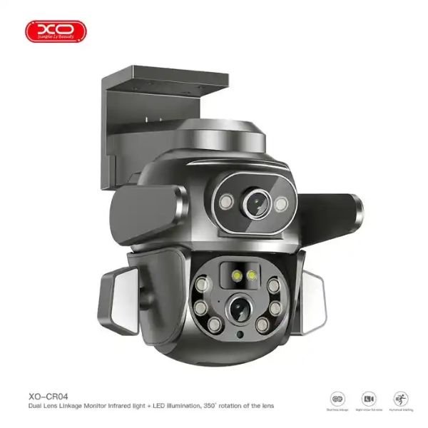 XO CR04 400W Pixel Dual Screen Outdoor Dome Dual lens linkage monitor home camera