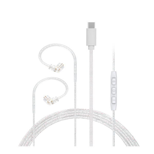 JCALLY PJ3 5N OFC Silver-plated Earphone Cable Built-in DAC Chip with Mic Type C Straight Plug Line