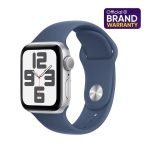 Apple Watch SE 2nd Gen GPS 40mm Silver Case with Denim Sport Band M/L