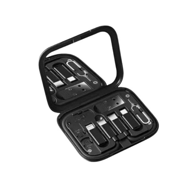 COTEetCi 87702-BK Travel Version 8-in-1 Data Cable Storage Box