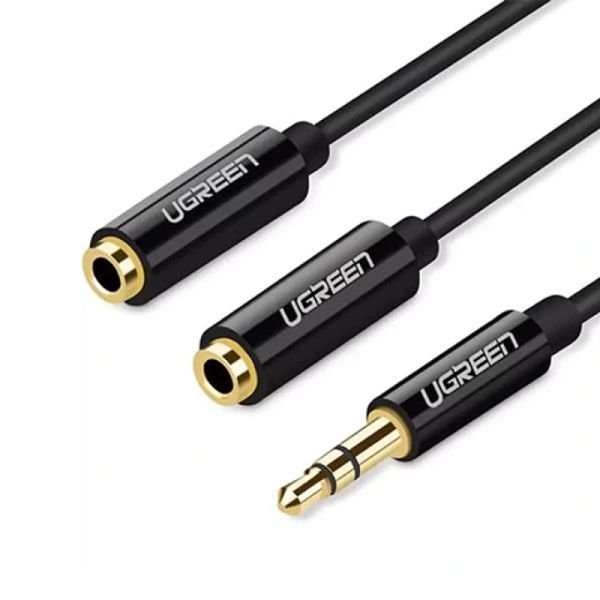 UGREEN AV134 3.5mm Male to 2 Female Audio Cable 20cm (Black) 20816