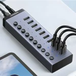 Ugreen CM482 (30779) USB Male to 10 USB Female Black USB HUB